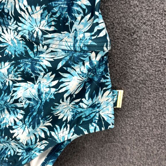 MICHAEL KORS One Piece Swimsuit 440 Turquoise Floral Print Size 10 MRSP $118 - Picture 8 of 14